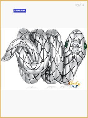 925 Sterling Silver Snake Charm Bead for Charm Bracelets Jewelry Gift